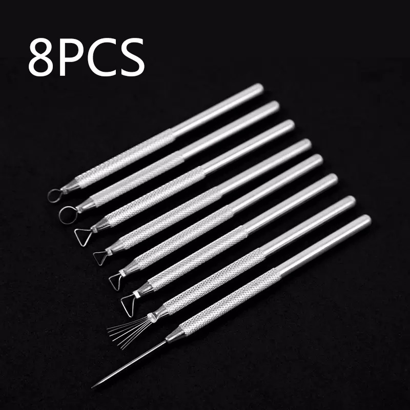 Model Kit Tools - ชุดเครื่องมือเซรามิกพร้อมแท่งอะลูมิเนียม 8 ชิ้น, เครื่องมือปั้นดินเหนียว, มีดแกะสลักสำหรับงานปั้นและขูดแบบละเอียด