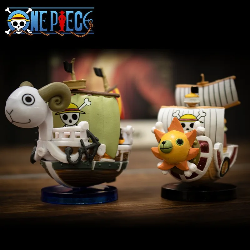 Model Kit One Piece Ship - หุ่นลูฟี่โมเดลเรือหนึ่งชิ้นอนิเมะขนาด7ซม., ของเล่นน่ารักสุดๆเรือลำเล็กของเล่นแสนน่ารักร่าเริงสดใสตุ๊กตาขยับแขนขาได้ประกอบโมเดล