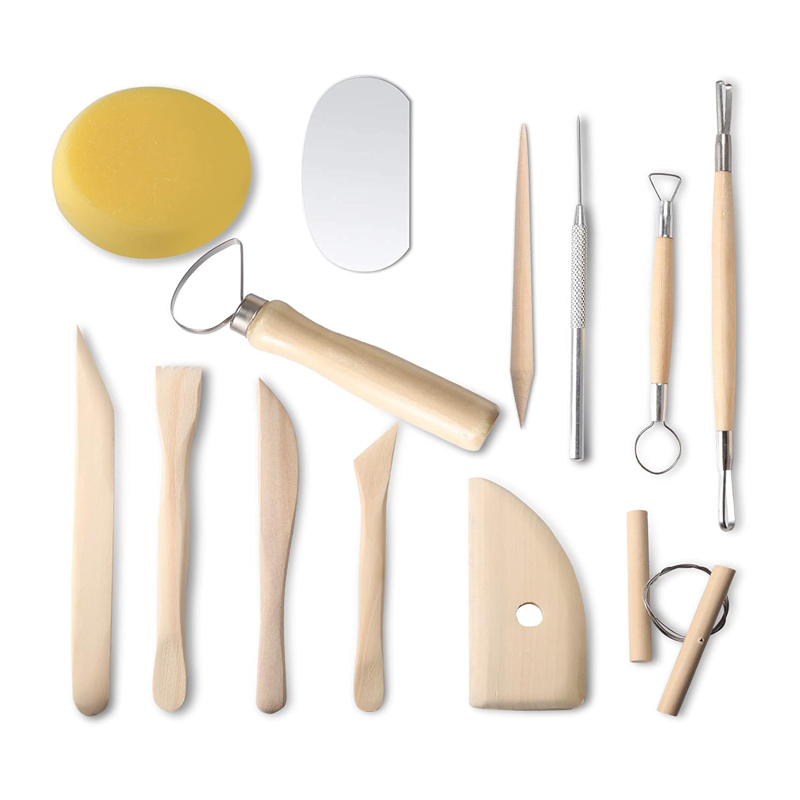 Model Kit Tools - ชุดเครื่องมือปั้นดินเหนียว 13 ชิ้น ชุดเครื่องมือปั้นดินเหนียวสองด้าน ชุดเครื่องมือปั้นดินเหนียวไม้