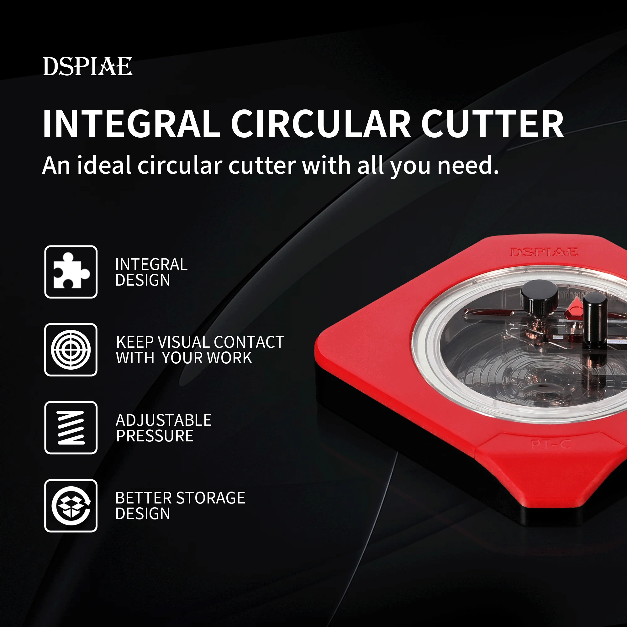 Model Kit Cutter - เครื่องตัดวงกลมแบบรวม DSPIAE PT-C รุ่นใหม่ สำหรับวงกลมขนาด 1-50
