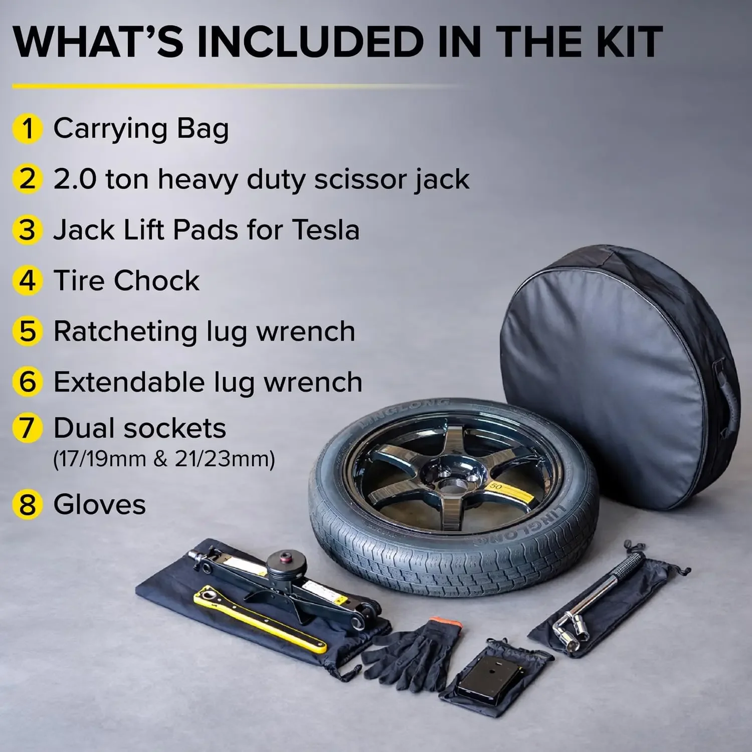 ชุดยางอะไหล่สำหรับ Tesla Model - Model Kit Tools บทวิจารณ์และราคา